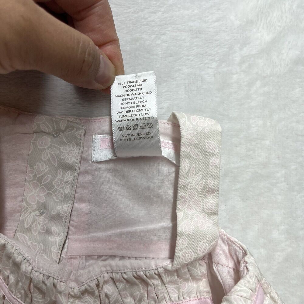 Janie & Jack Layette Dress Baby Girls 6-12 Months Smocked Pink Floral Lined‎ - Picture 5 of 8